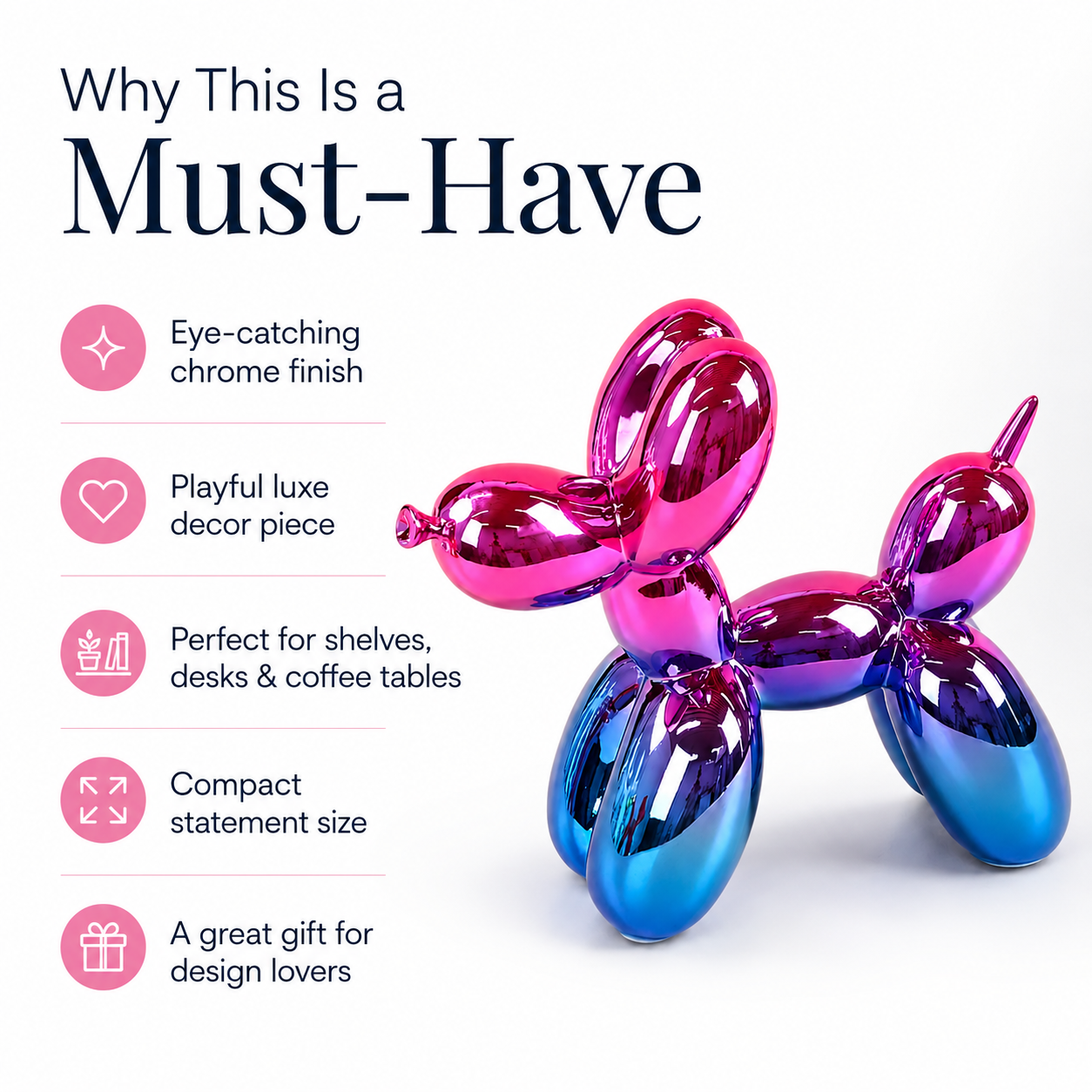 Luxury Plated Balloon Dog Ornament