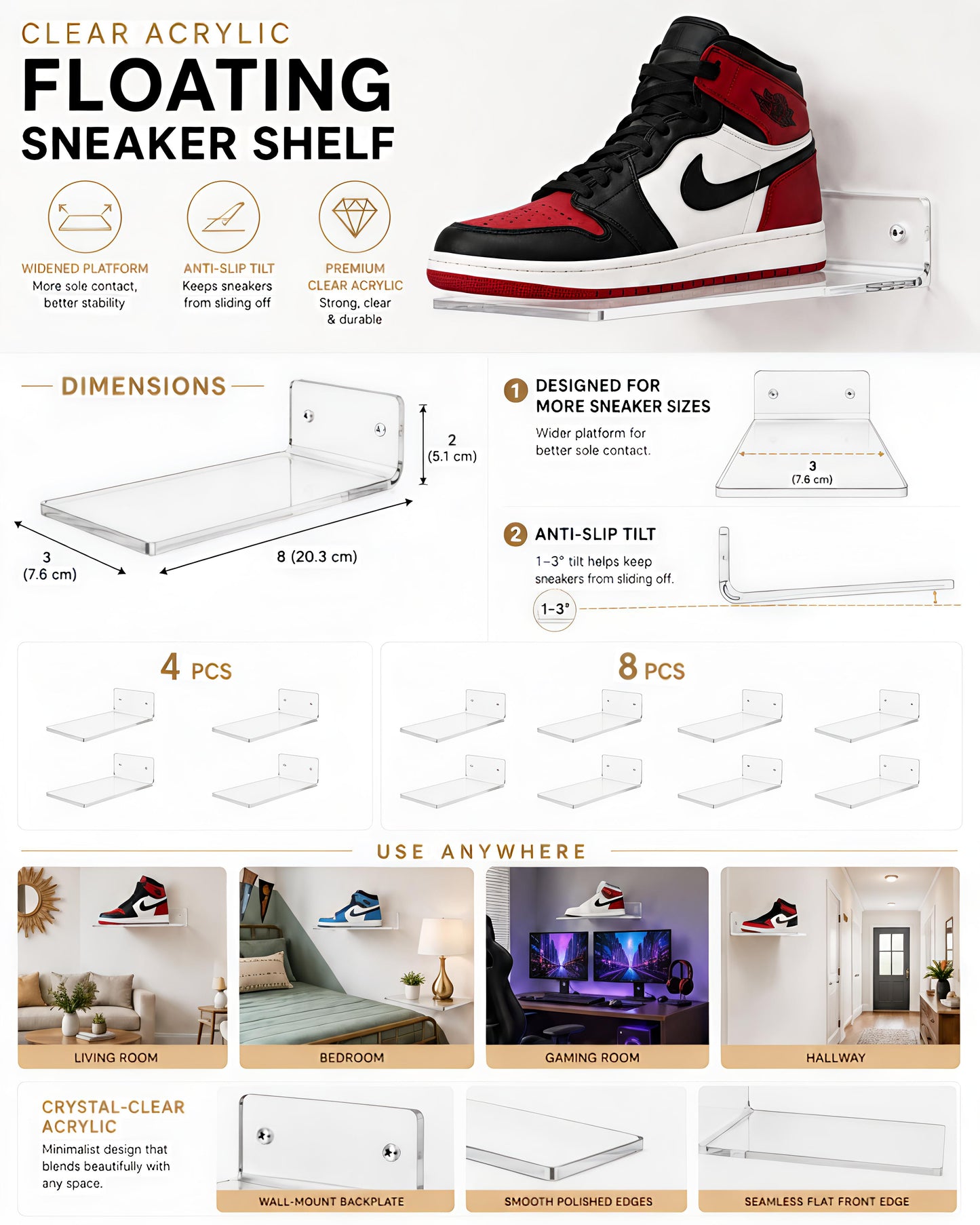 Acrylic Sneaker Wall Display